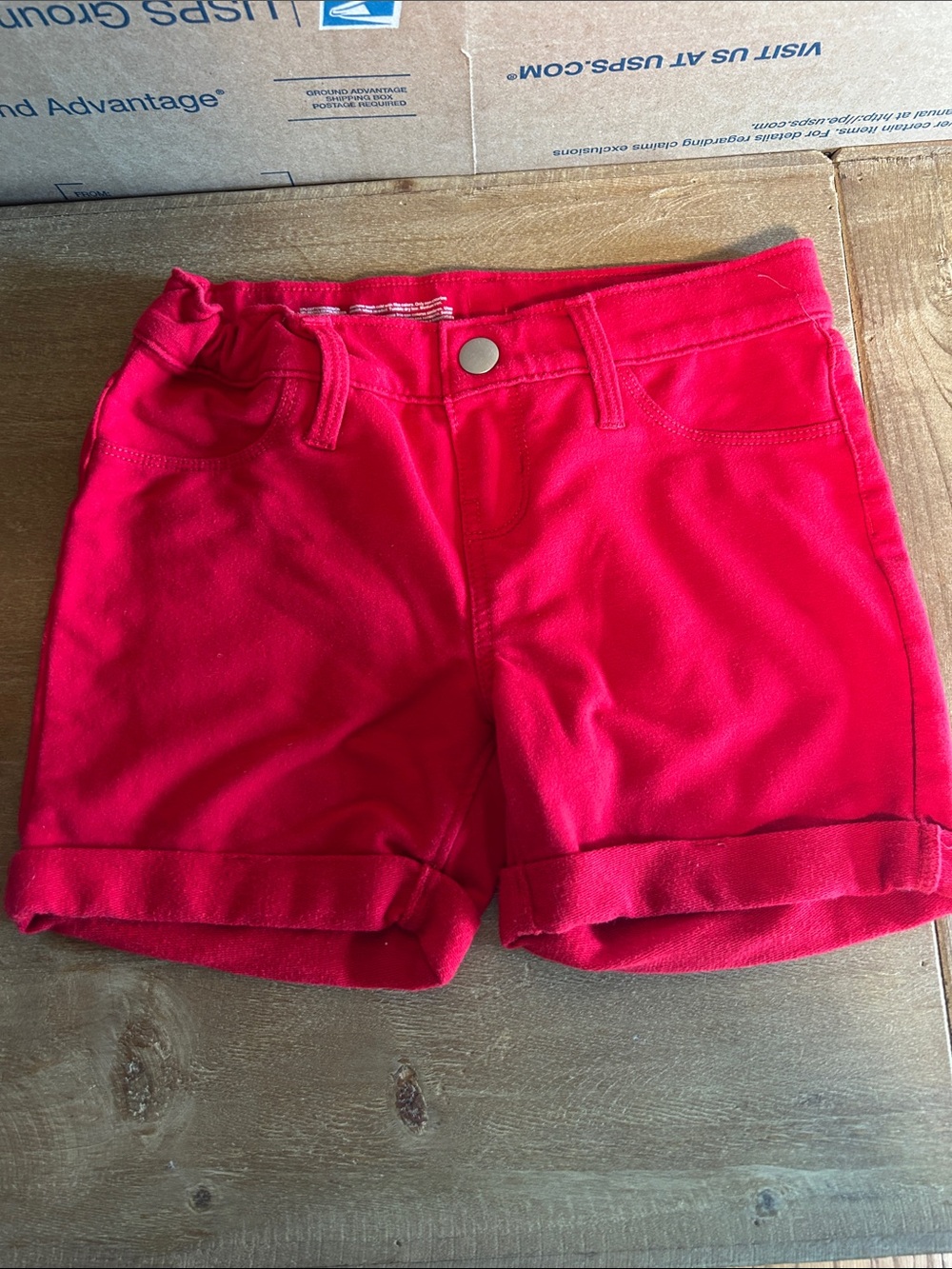wonder nation Red Cuffed Knit Kids Shorts